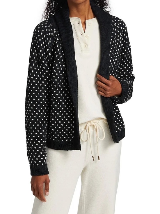 THE GREAT. The Tiny Hearts Lodge Wool and Alpaca Blend Cardigan - Picture 4 of 14